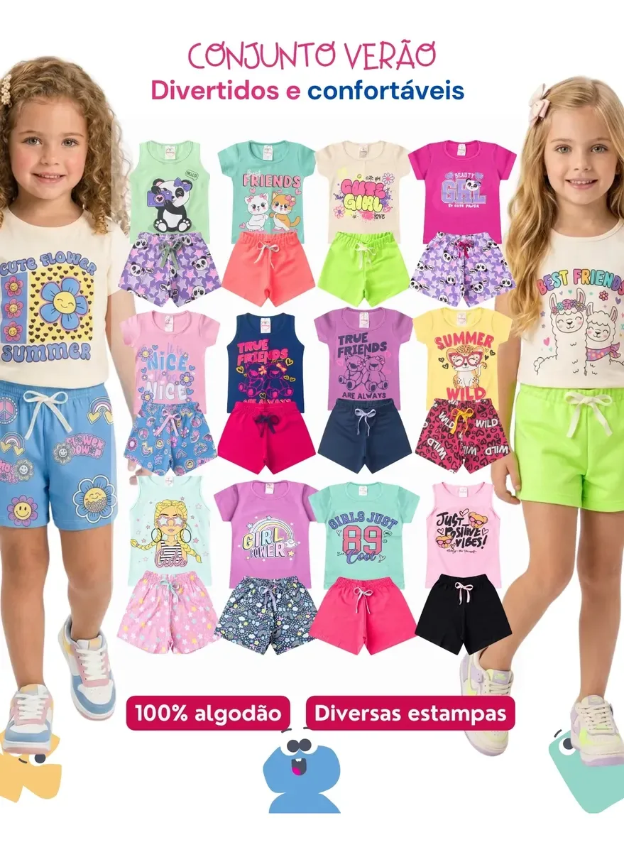 Conjuntos infantis femininos de verão — fotografia fornecida para a vitrine